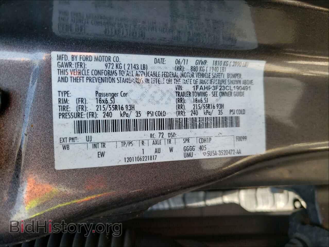 2012 FORD FOCUS - VIN: 1FAHP3F23CL190491 - Photo 10