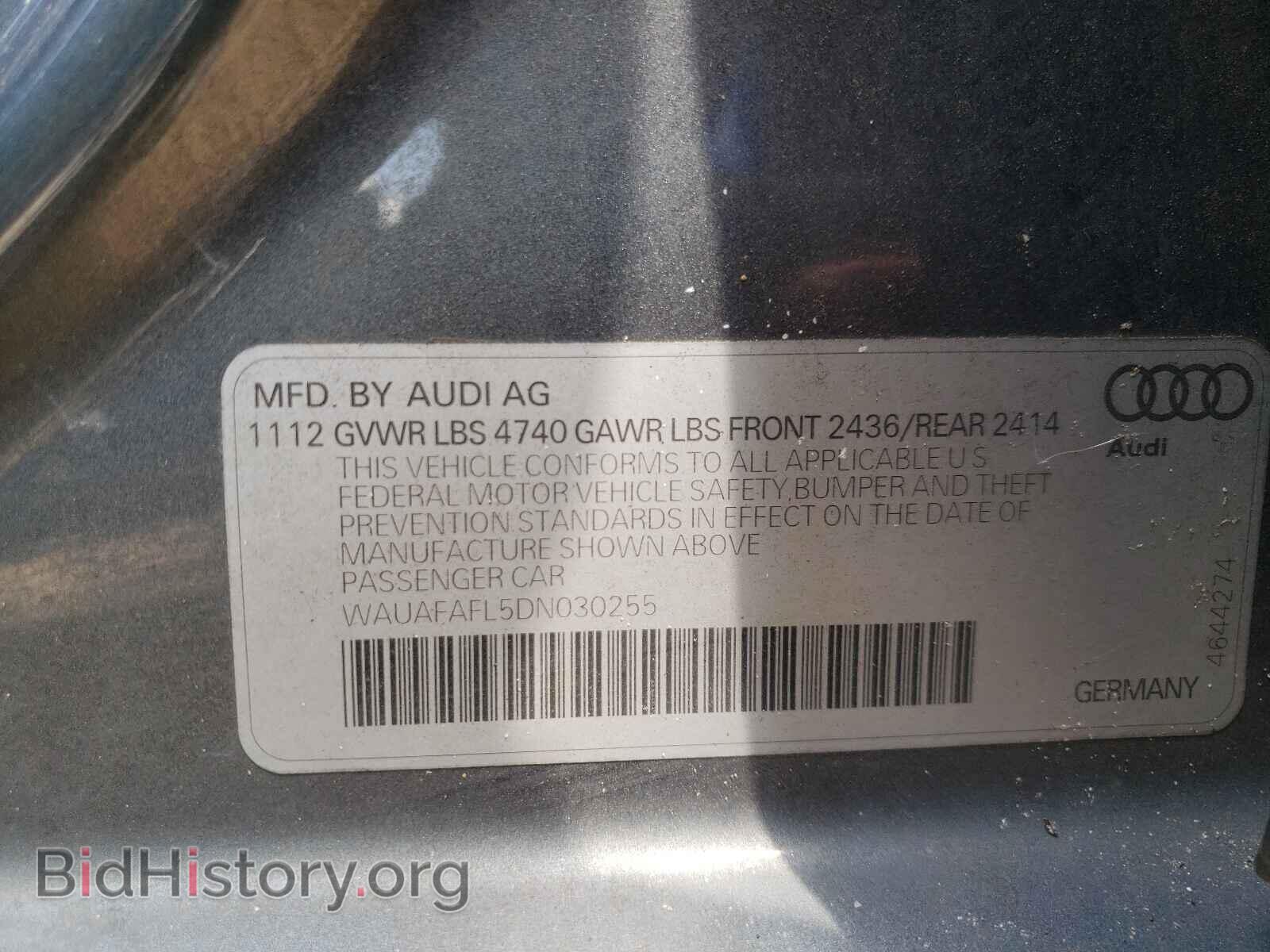 2013 AUDI A4 - VIN: WAUAFAFL5DN030255 - Фото 10