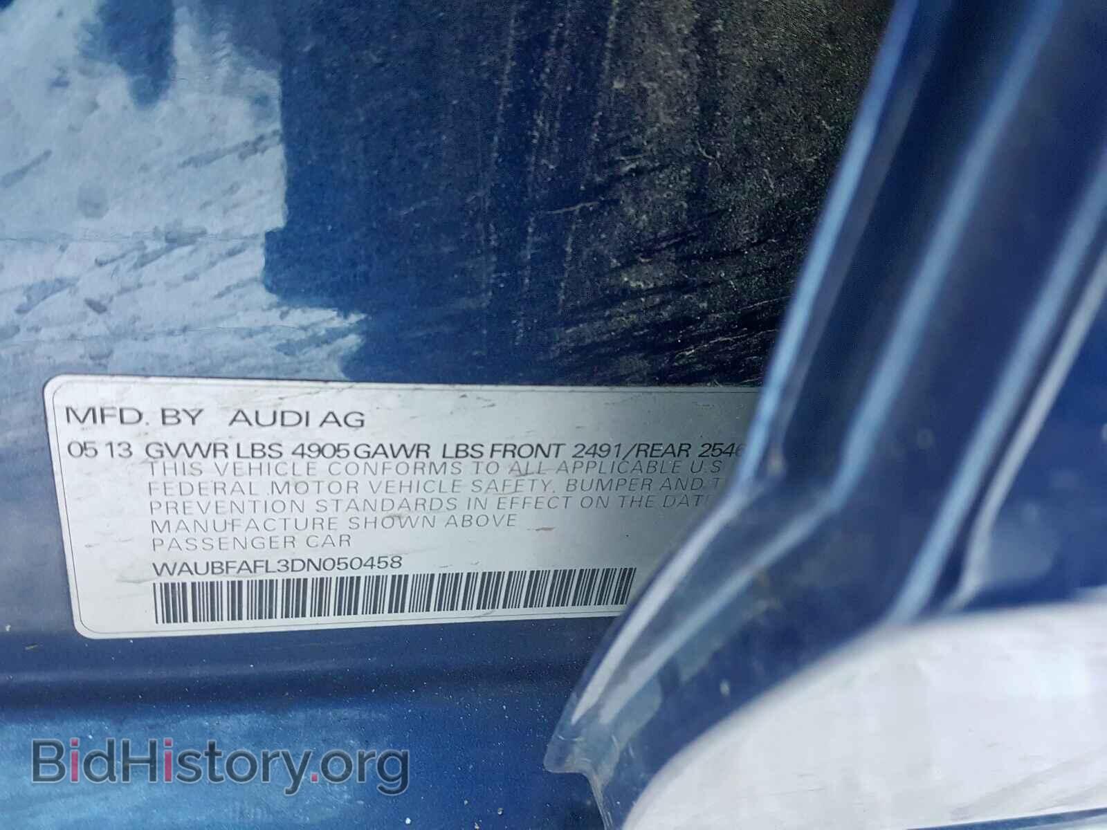 2013 AUDI A4 - VIN: WAUBFAFL3DN050458 - Фото 10