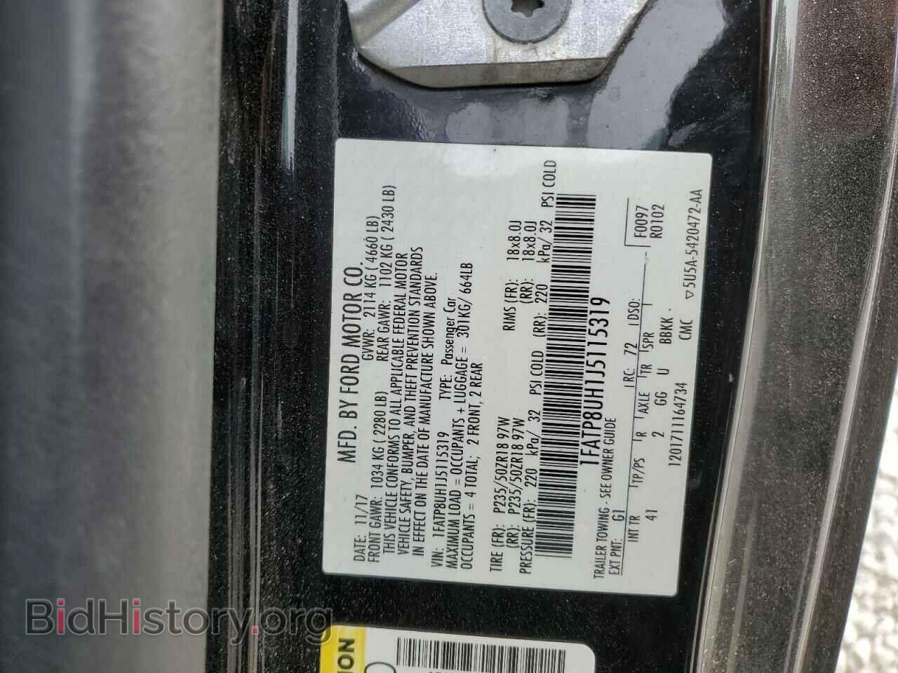 2018 FORD ALL Models - VIN: 1FATP8UH1J5115319 - Photo 12