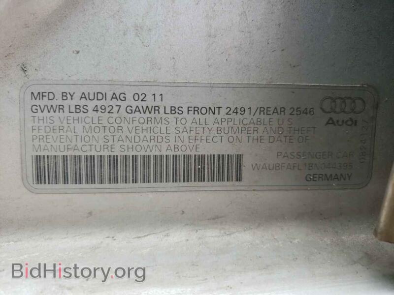 2011 Audi A4 (VIN WAUBFAFL1BN044395) — фото 10 из 10