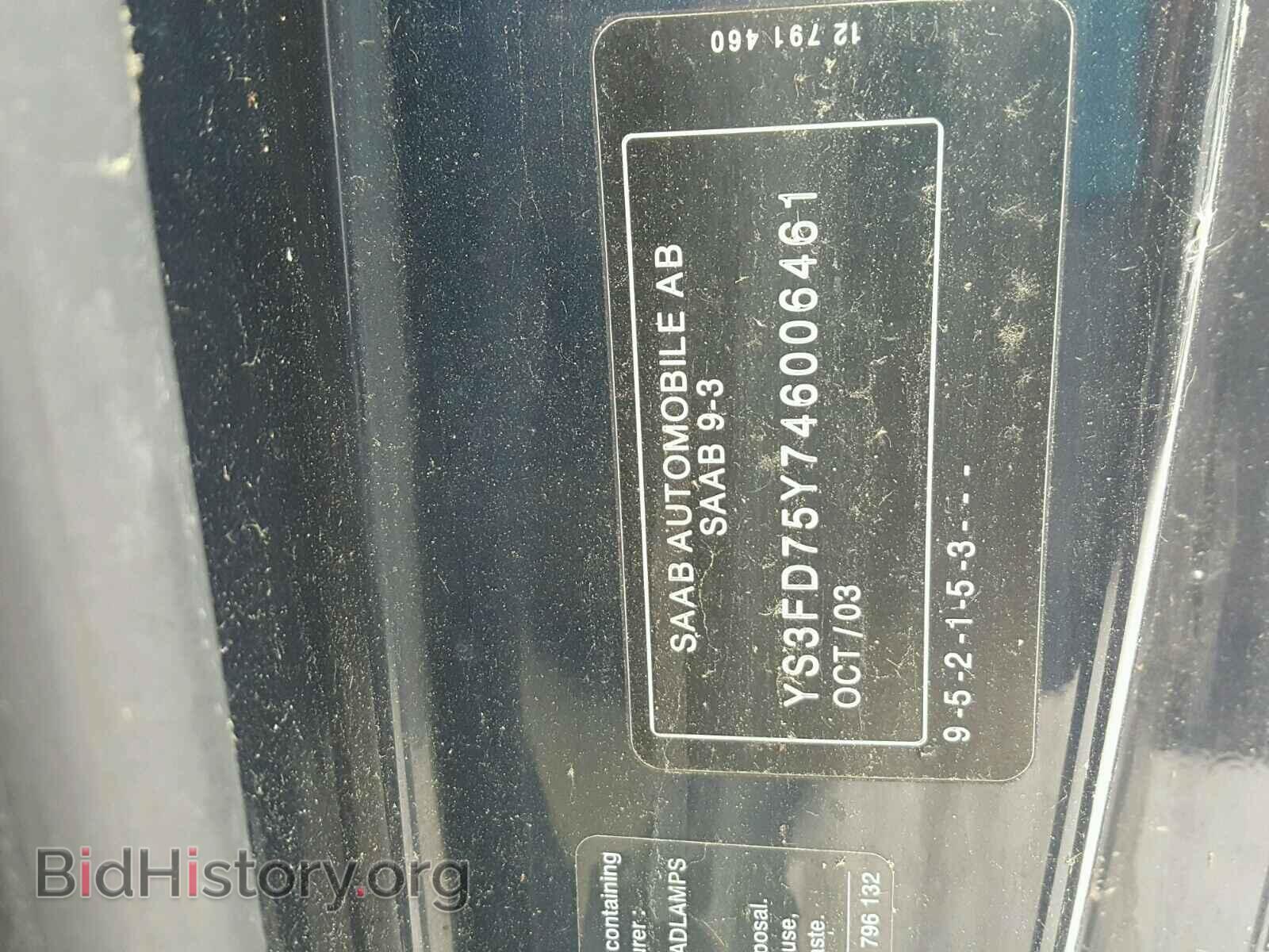 2004 SAAB 9 3 - VIN: YS3FD75Y746006461 - Фото 10