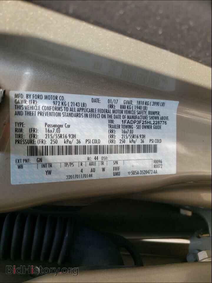 2017 FORD FOCUS - VIN: 1FADP3F25HL228776 - Photo 10