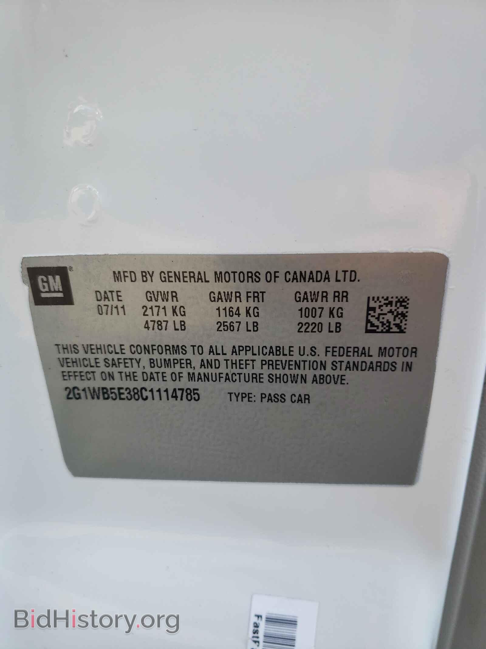2012 CHEVROLET IMPALA - VIN: 2G1WB5E38C1114785 - Фото 10