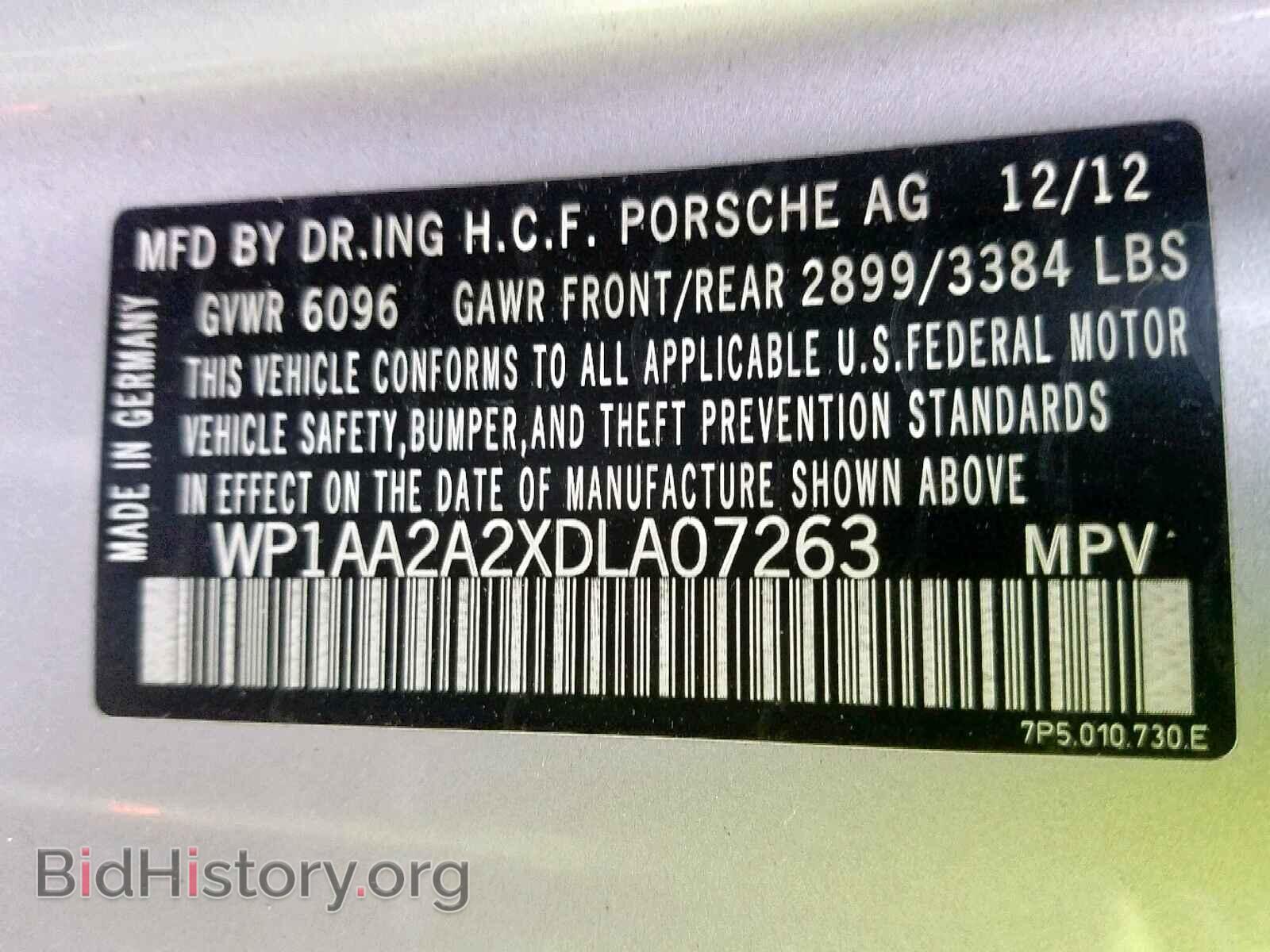 2013 PORSCHE CAYENNE - VIN: WP1AA2A2XDLA07263 - Фото 10