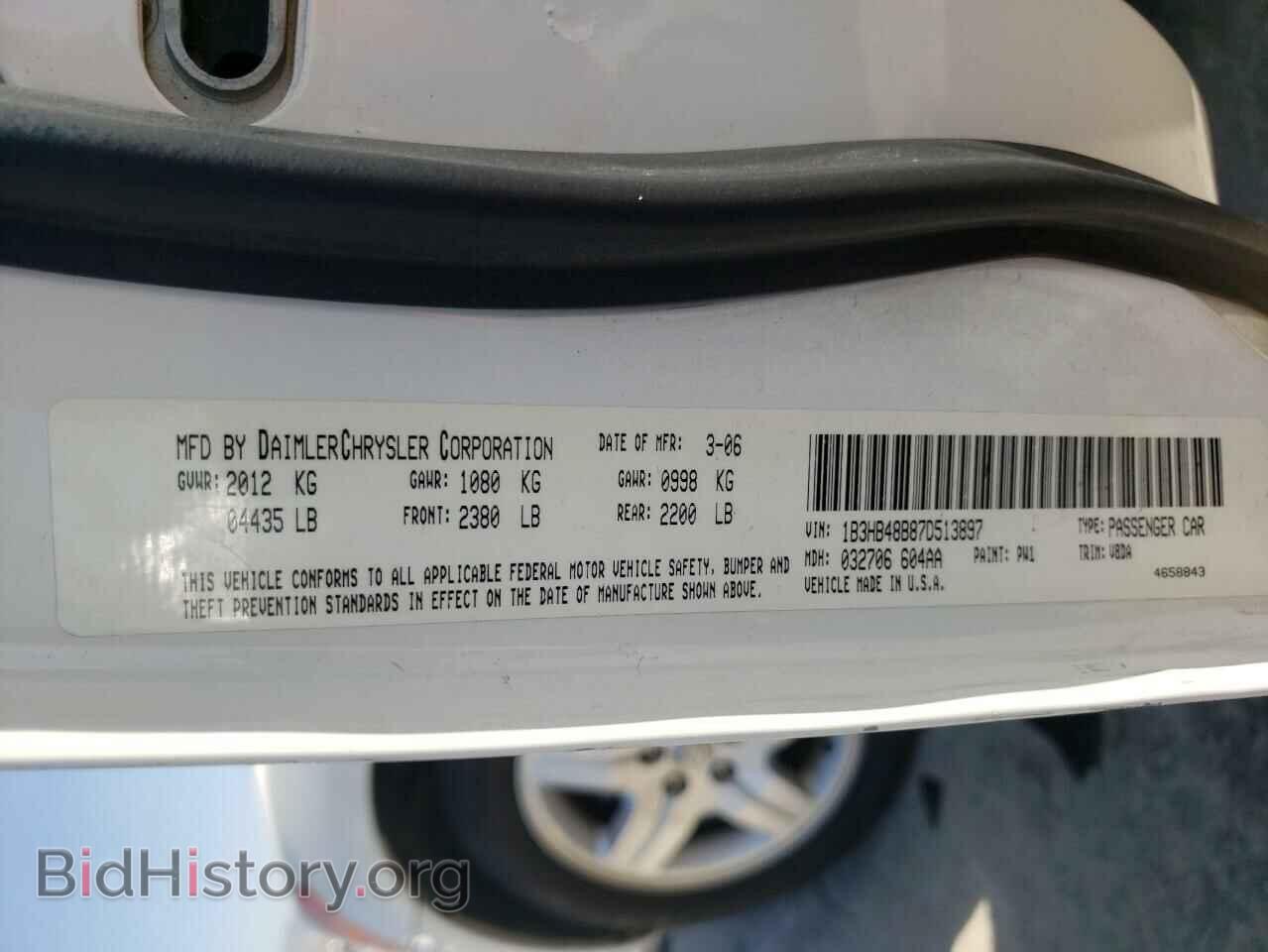 2007 DODGE CALIBER - VIN: 1B3HB48B87D513897 - Фото 10