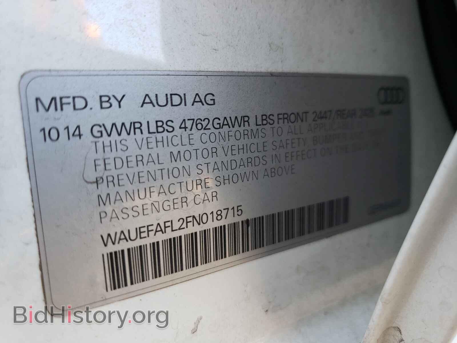 2015 AUDI A4 - VIN: WAUEFAFL2FN018715 - Фото 10
