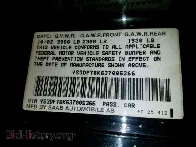 2003 SAAB 9 3 - VIN: YS3DF78K637005366 - Фото 10