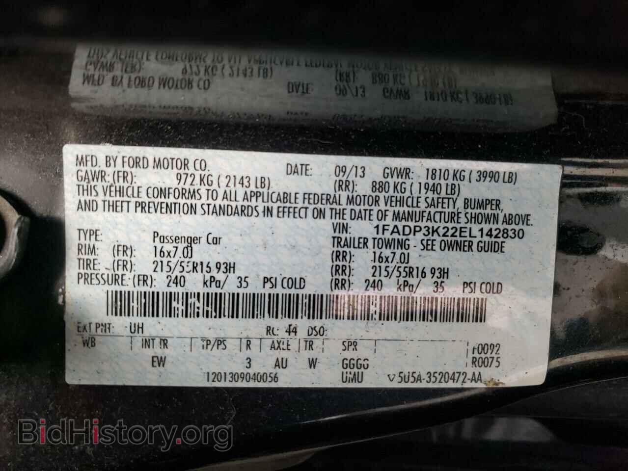 2014 FORD FOCUS - VIN: 1FADP3K22EL142830 - Photo 10