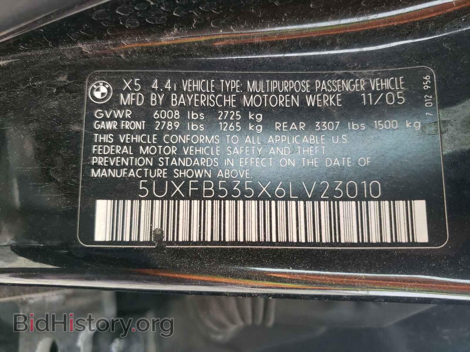 2006 BMW X5 - VIN: 5UXFB535X6LV23010 - Фото 10