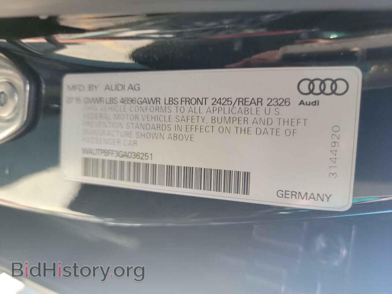 2016 AUDI A3 - VIN: WAUTPBFF3GA036251 - Фото 10