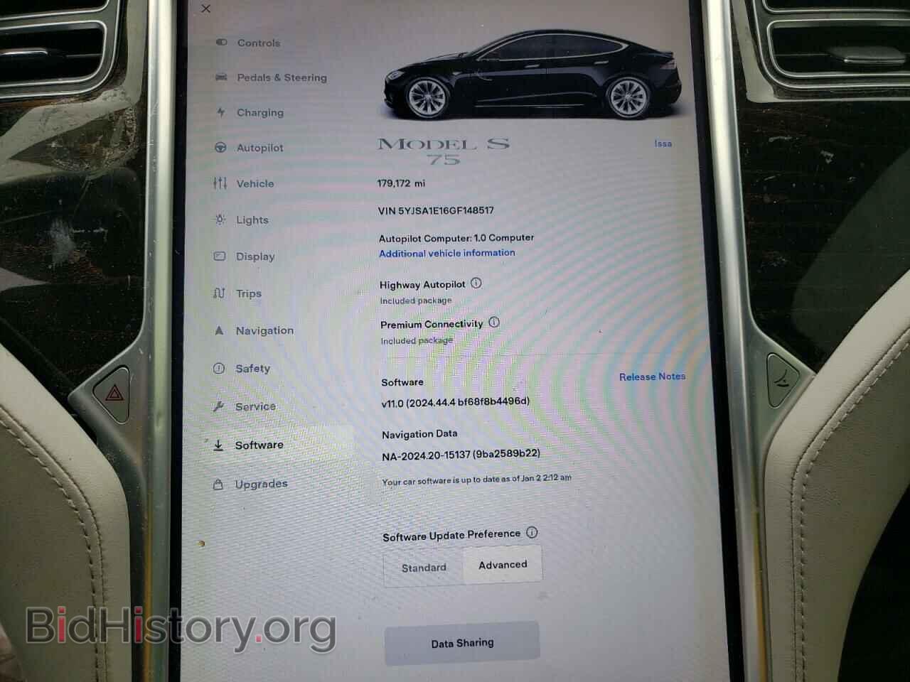 2016 TESLA MODEL S - VIN: 5YJSA1E16GF148517 - Фото 9