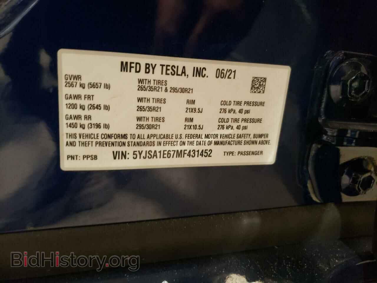 2021 TESLA MODEL S - VIN: 5YJSA1E67MF431452 - Photo 13