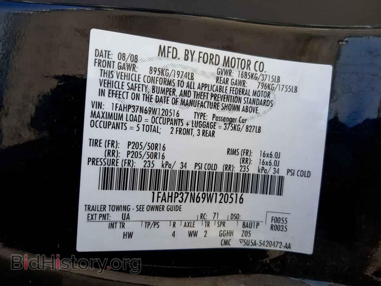 2009 FORD FOCUS - VIN: 1FAHP37N69W120516 - Фото 10