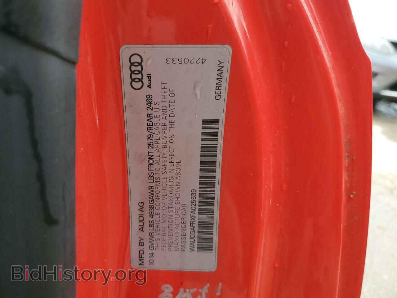 2015 AUDI S5/RS5 - VIN: WAUCGAFRXFA025539 - Фото 12