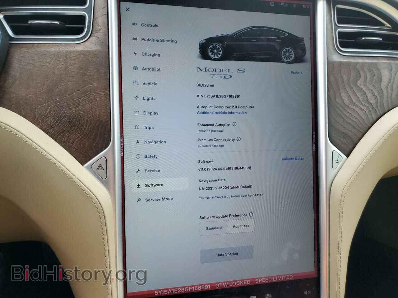 2016 TESLA MODEL S - VIN: 5YJSA1E28GF168891 - Photo 9