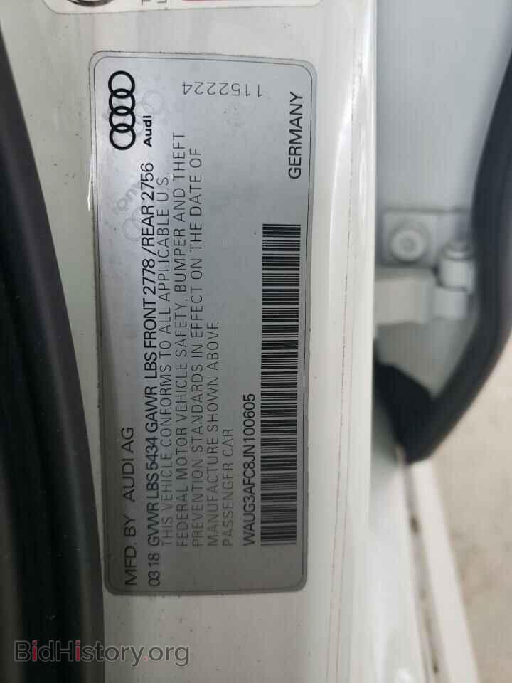2018 AUDI A6 - VIN: WAUG3AFC8JN100605 - Фото 10