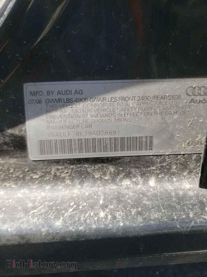 2009 AUDI A4 - VIN: WAULF78K39A078691 - Фото 10