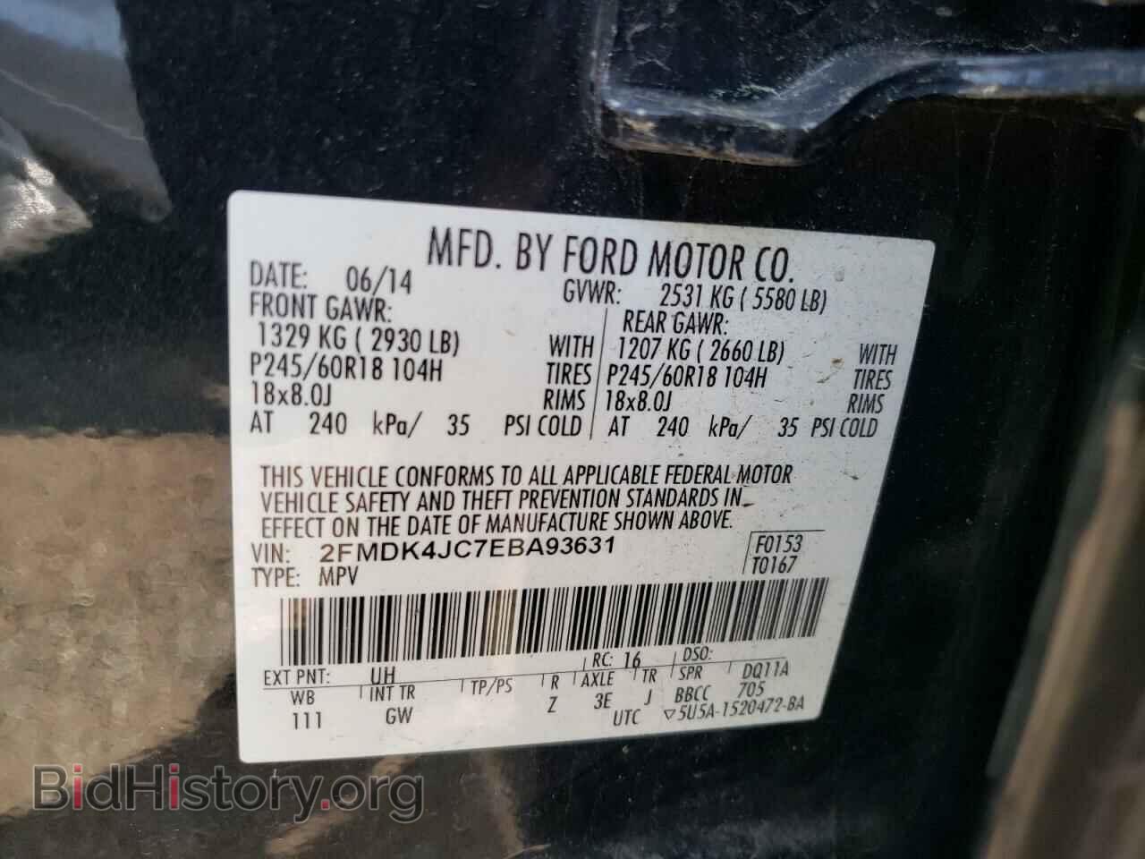 2014 FORD EDGE - VIN: 2FMDK4JC7EBA93631 - Photo 10