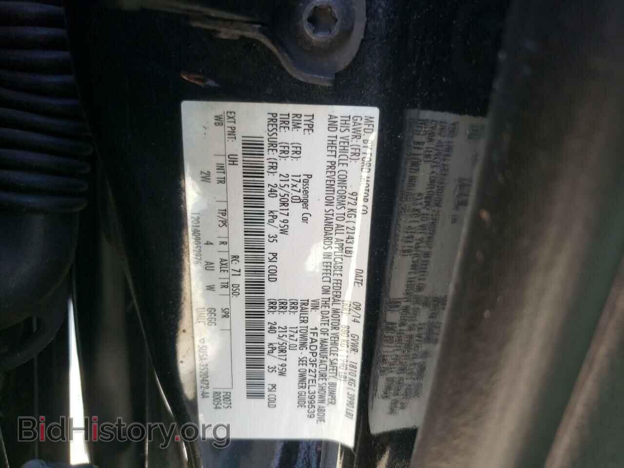 2014 FORD FOCUS - VIN: 1FADP3F27EL399539 - Фото 10