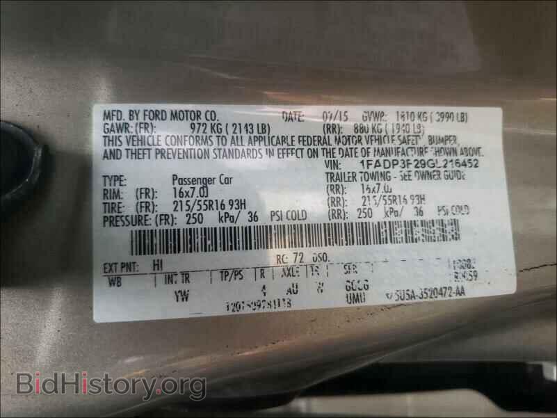 2016 FORD FOCUS - VIN: 1FADP3F29GL216452 - Фото 10