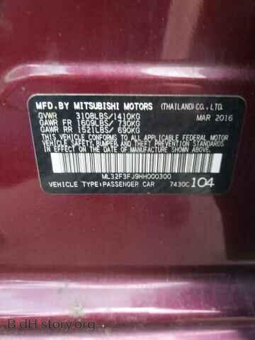 2017 MITSUBISHI MIRAGE - VIN: ML32F3FJ9HH000300 - Фото 12