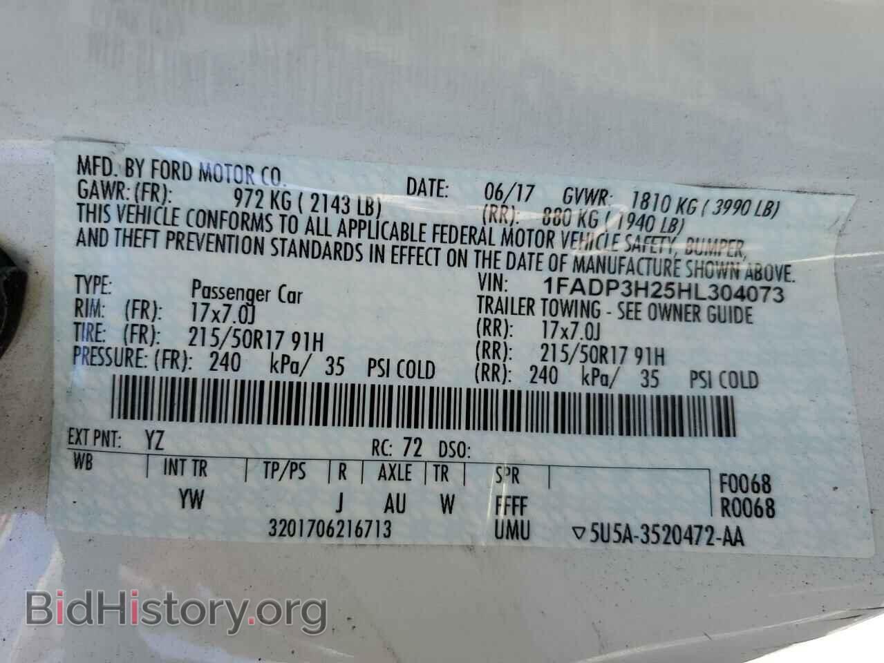 2017 FORD FOCUS - VIN: 1FADP3H25HL304073 - Photo 10