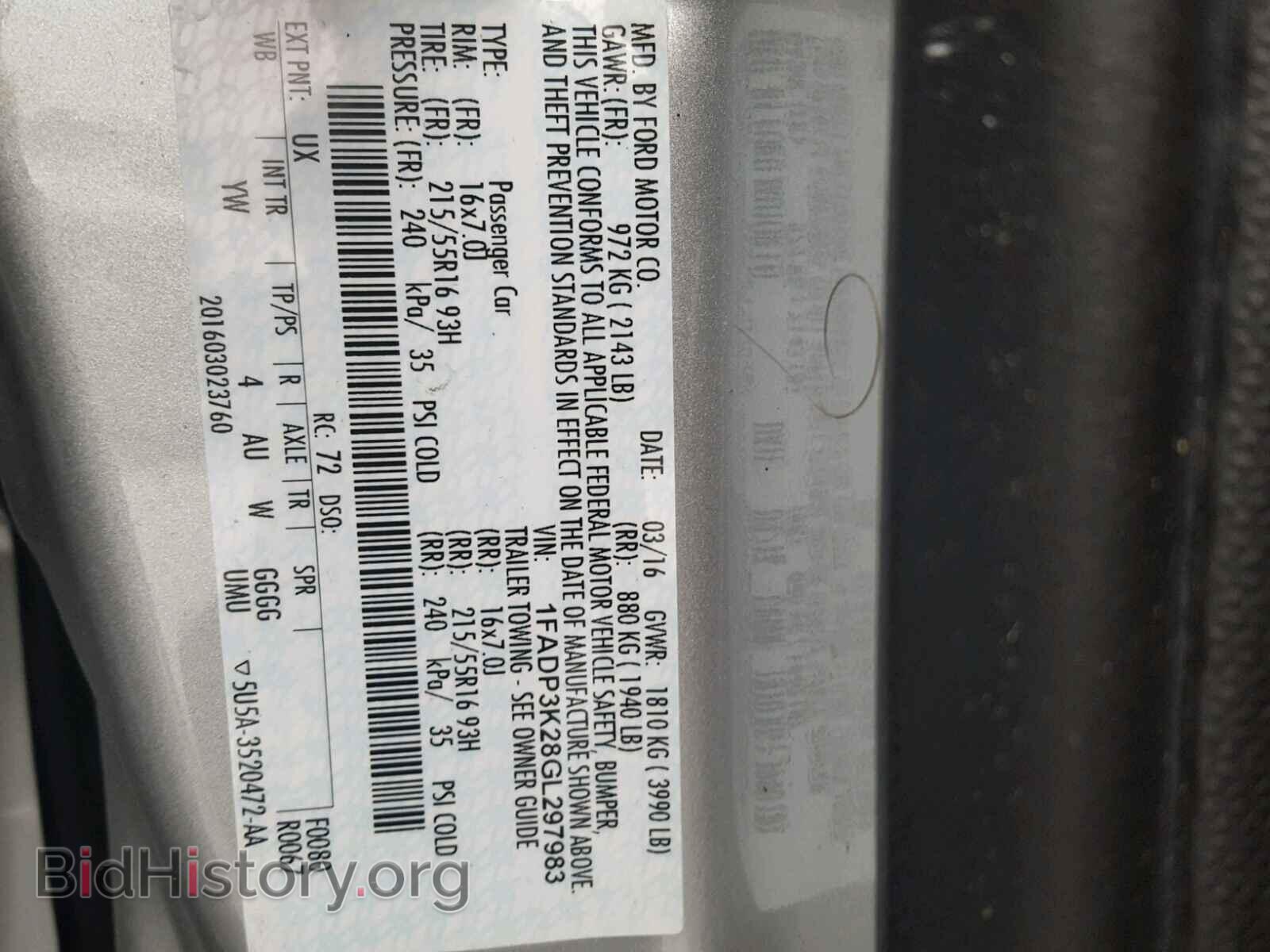2016 FORD FOCUS - VIN: 1FADP3K28GL297983 - Фото 10