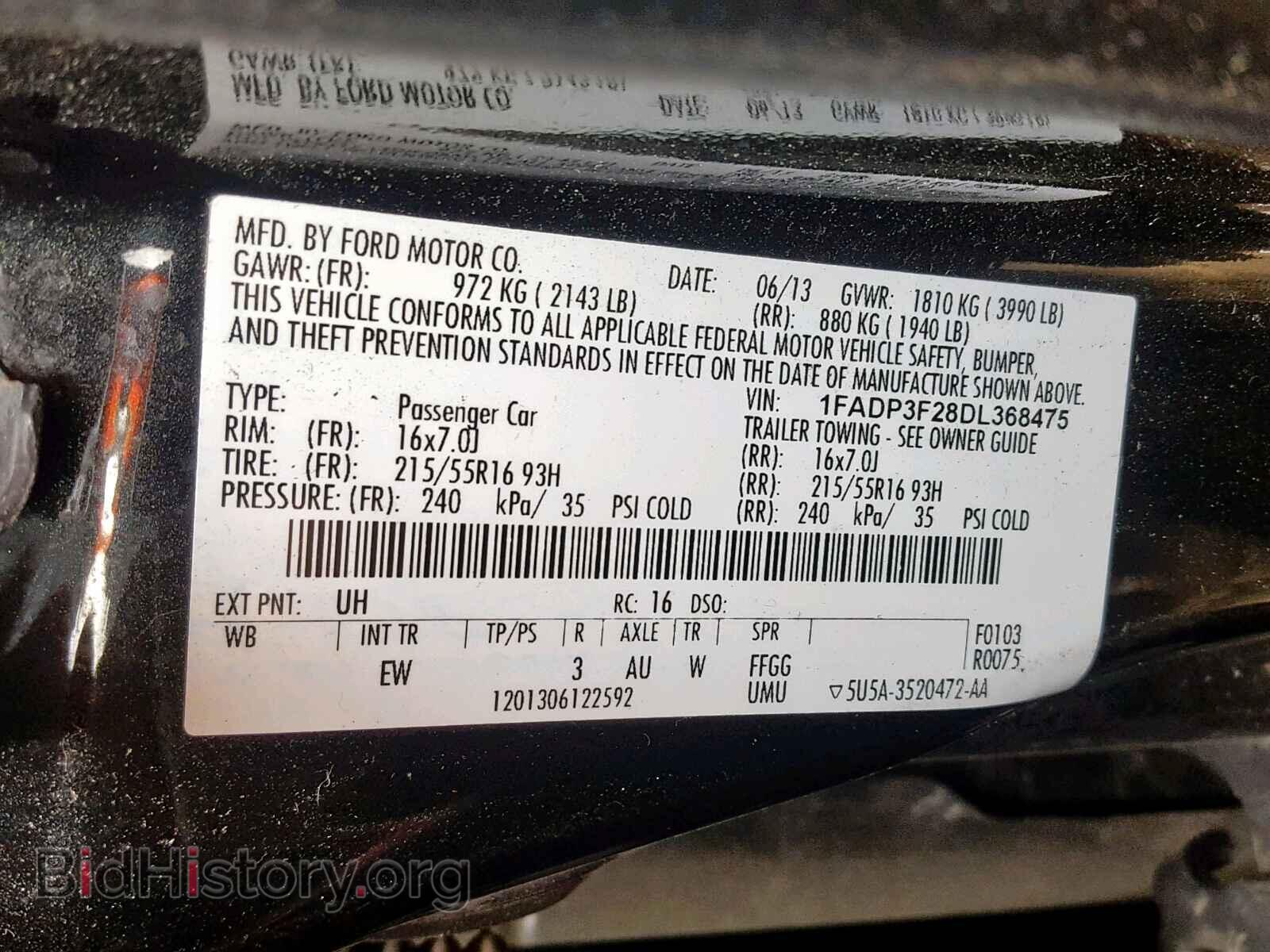 2013 FORD FOCUS SE - VIN: 1FADP3F28DL368475 - Фото 10
