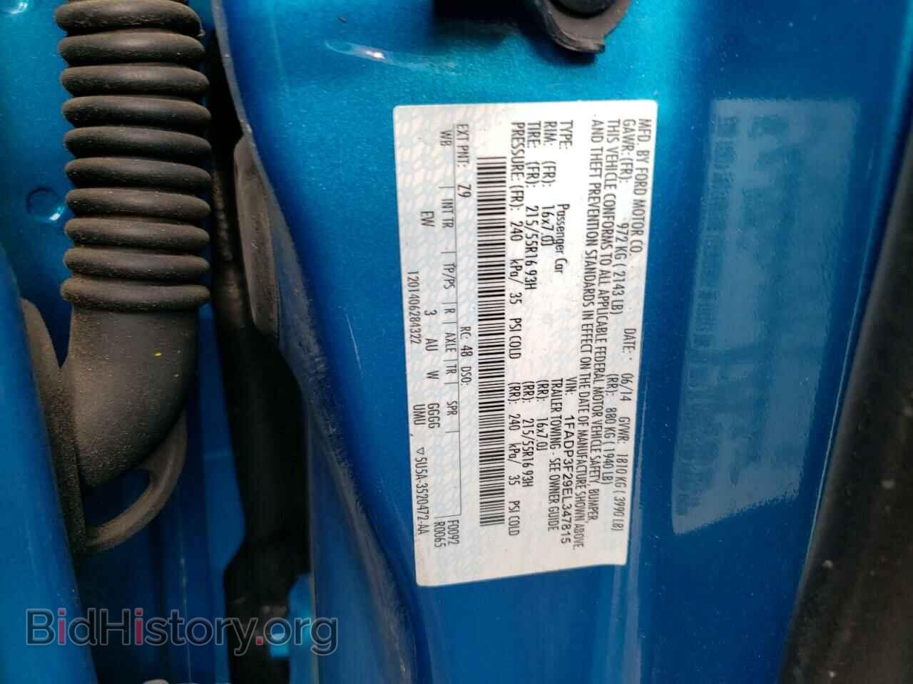 2014 FORD FOCUS - VIN: 1FADP3F29EL347815 - Фото 10