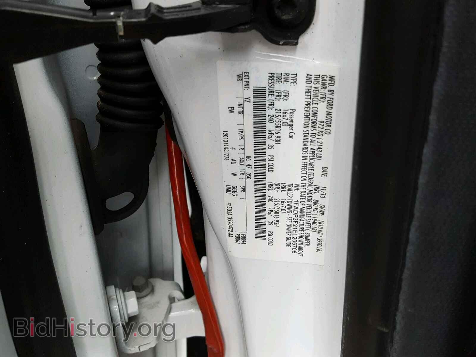 2014 FORD FOCUS - VIN: 1FADP3F21EL206706 - Фото 10