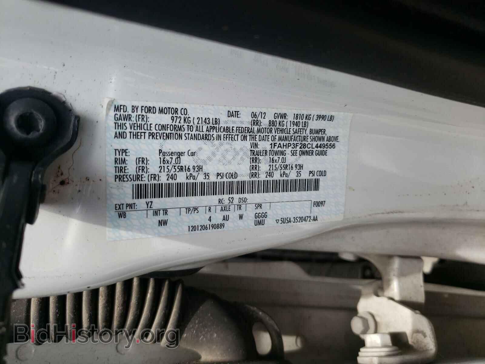 2012 FORD FOCUS - VIN: 1FAHP3F28CL449556 - Photo 10