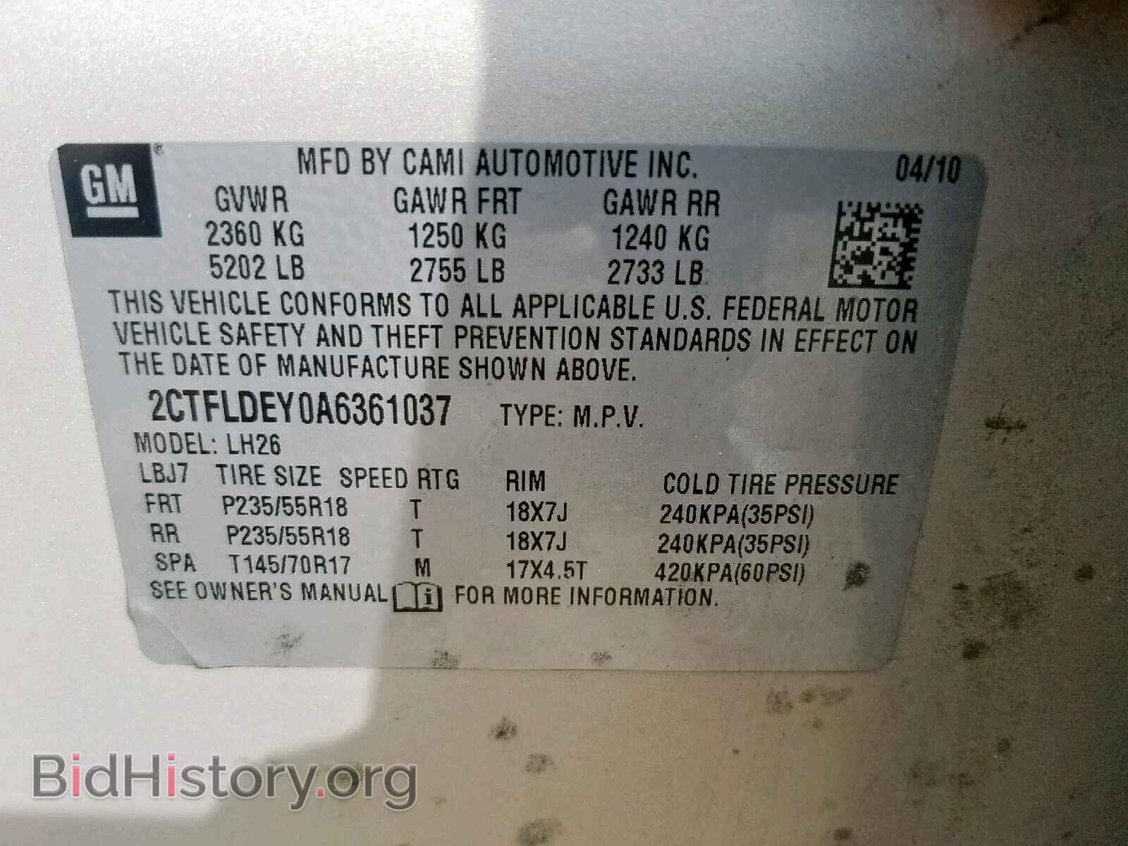 2010 GMC TERRAIN SL - VIN: 2CTFLDEY0A6361037 - Фото 10