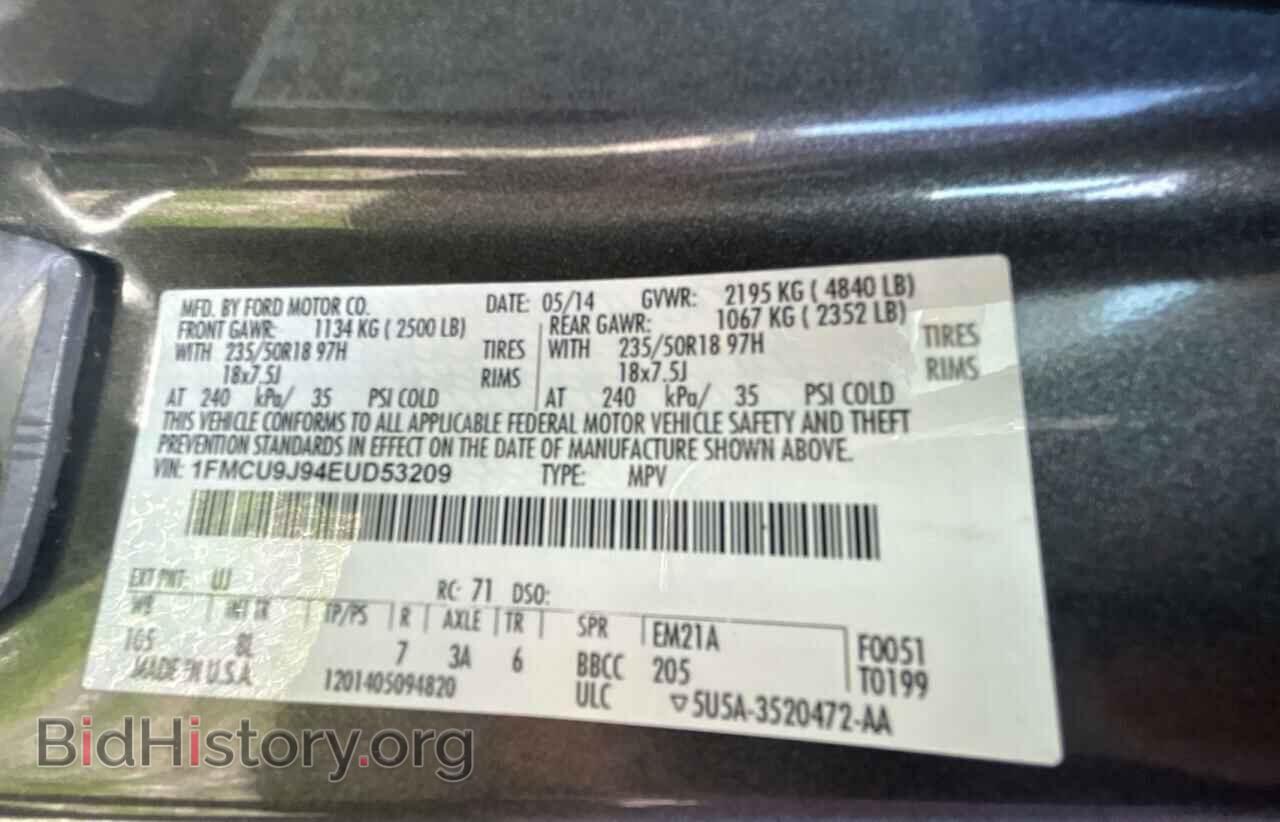 2014 FORD ESCAPE - VIN: 1FMCU9J94EUD53209 - Фото 10