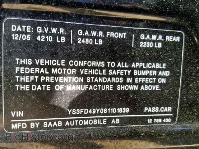 2006 SAAB 9-3 - VIN: YS3FD49Y061101839 - Фото 10