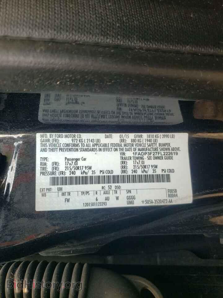2015 FORD FOCUS - VIN: 1FADP3F27FL222619 - Фото 10