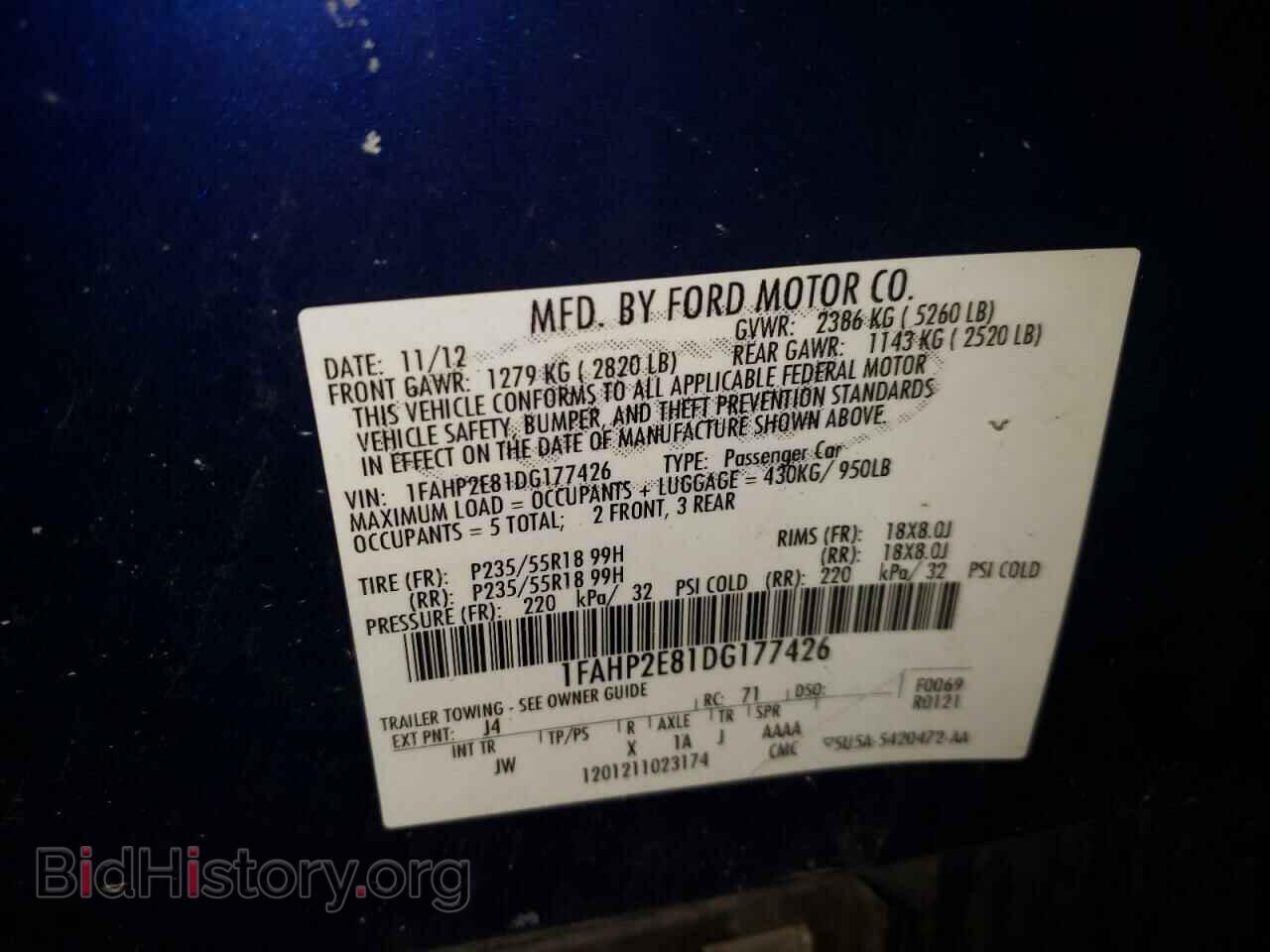 2013 FORD TAURUS - VIN: 1FAHP2E81DG177426 - Фото 10