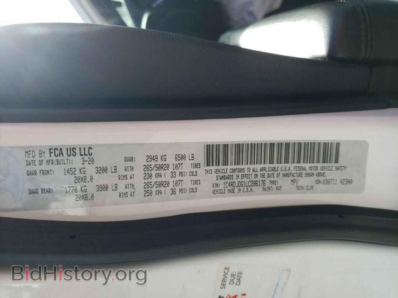 2020 DODGE DURANGO - VIN: 1C4RDJDG1LC286176 - Photo 10
