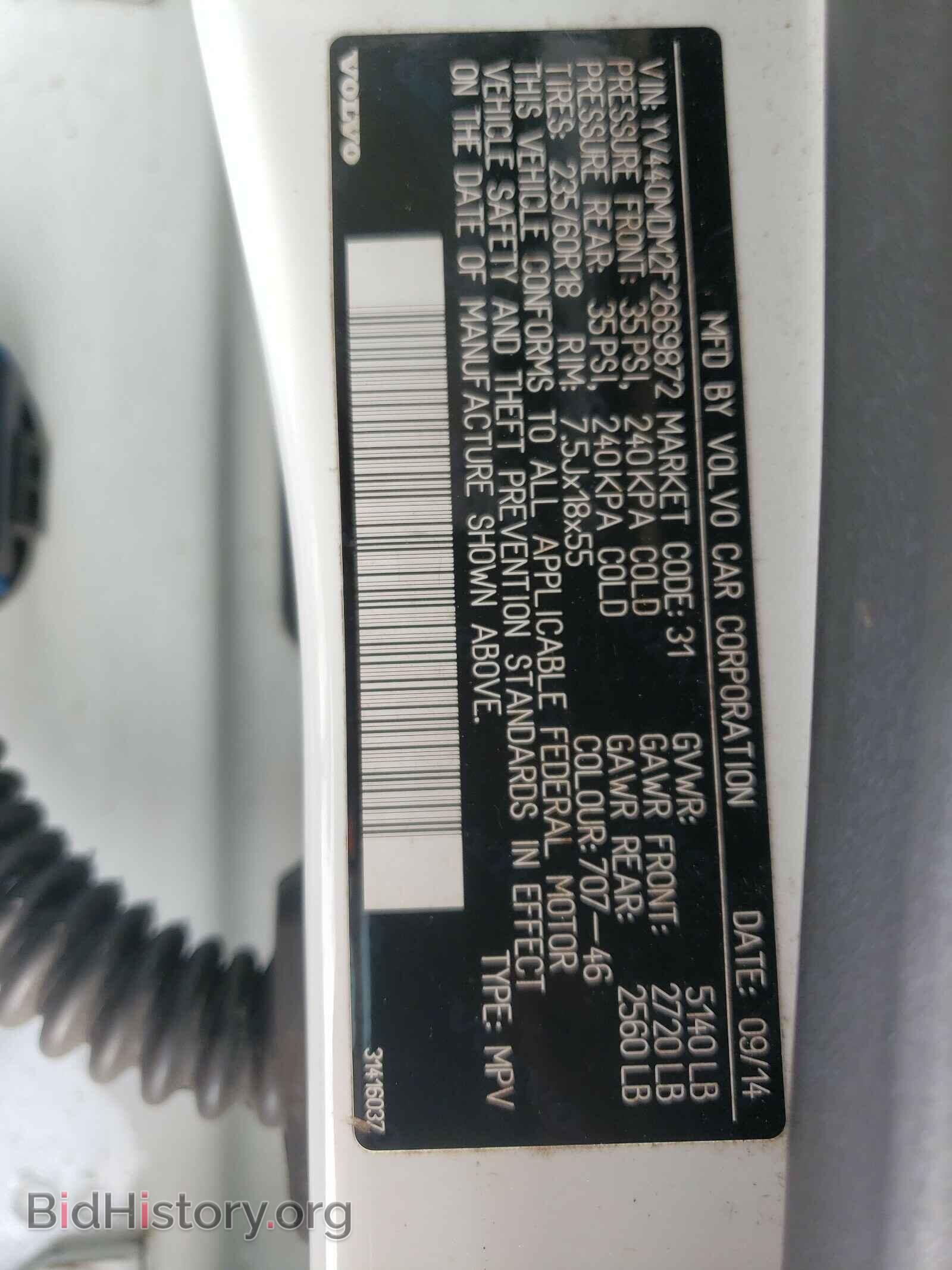 2015 VOLVO XC60 - VIN: YV440MDM2F2669872 - Фото 10