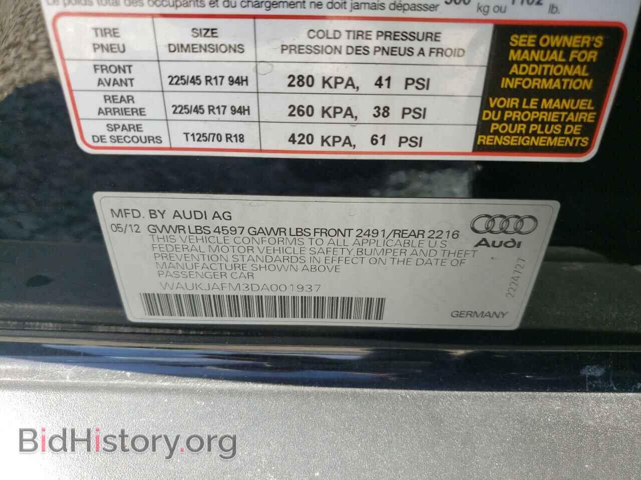 2013 AUDI A3 - VIN: WAUKJAFM3DA001937 - Фото 10
