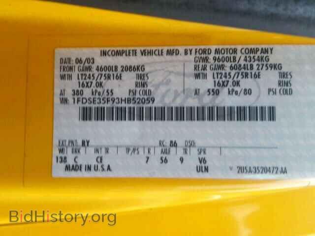 2003 FORD ECONOLINE - VIN: 1FDSE35F93HB52059 - Photo 10