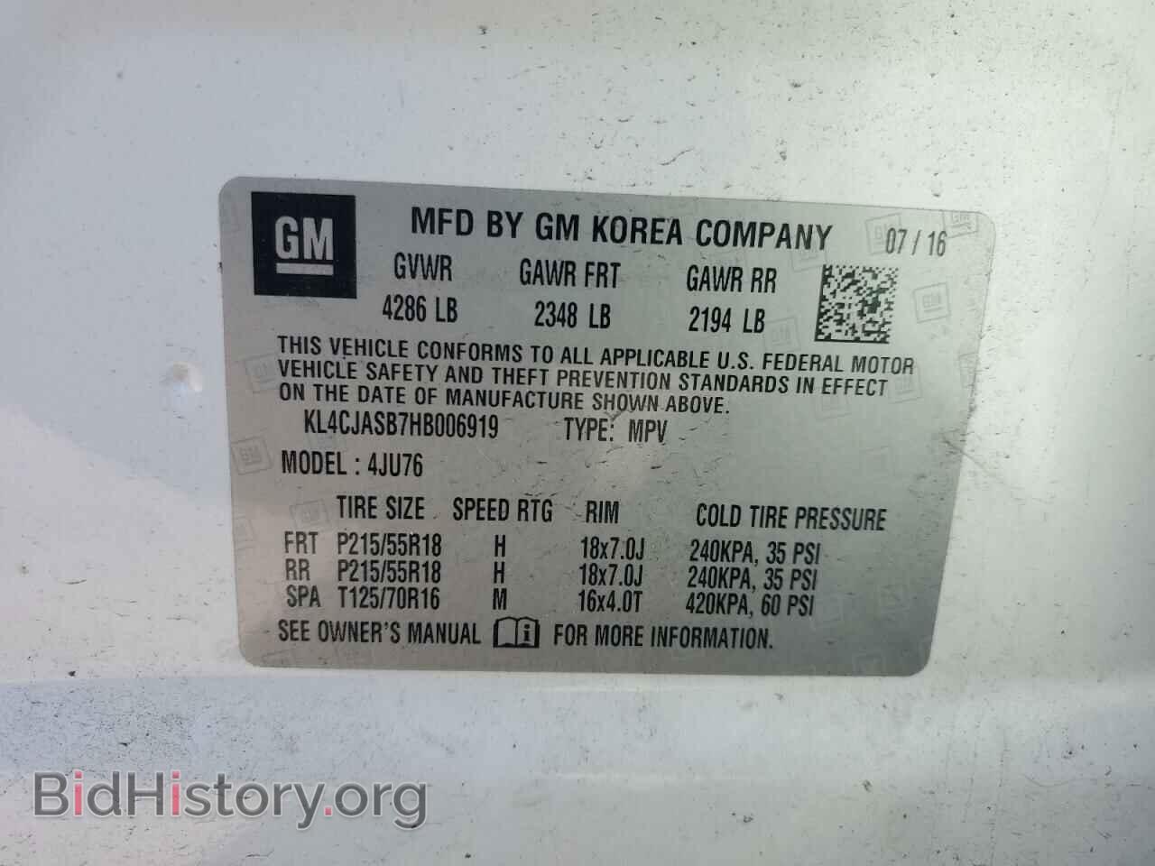 2017 BUICK ENCORE - VIN: KL4CJASB7HB006919 - Photo 15