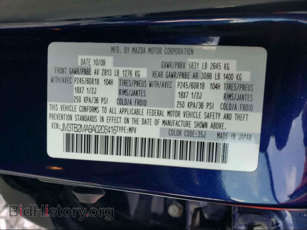 2010 MAZDA CX-9 - VIN: JM3TB2MA9A0206416 - Фото 10