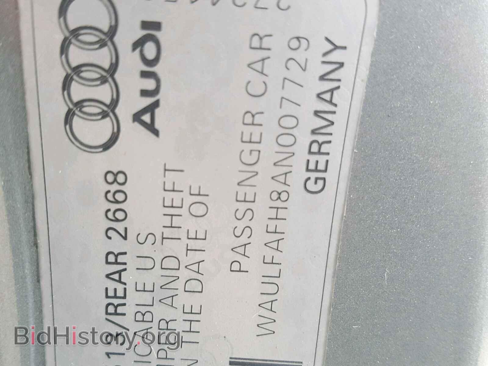 2010 AUDI A5 PREMIUM - VIN: WAULFAFH8AN007729 - Фото 10