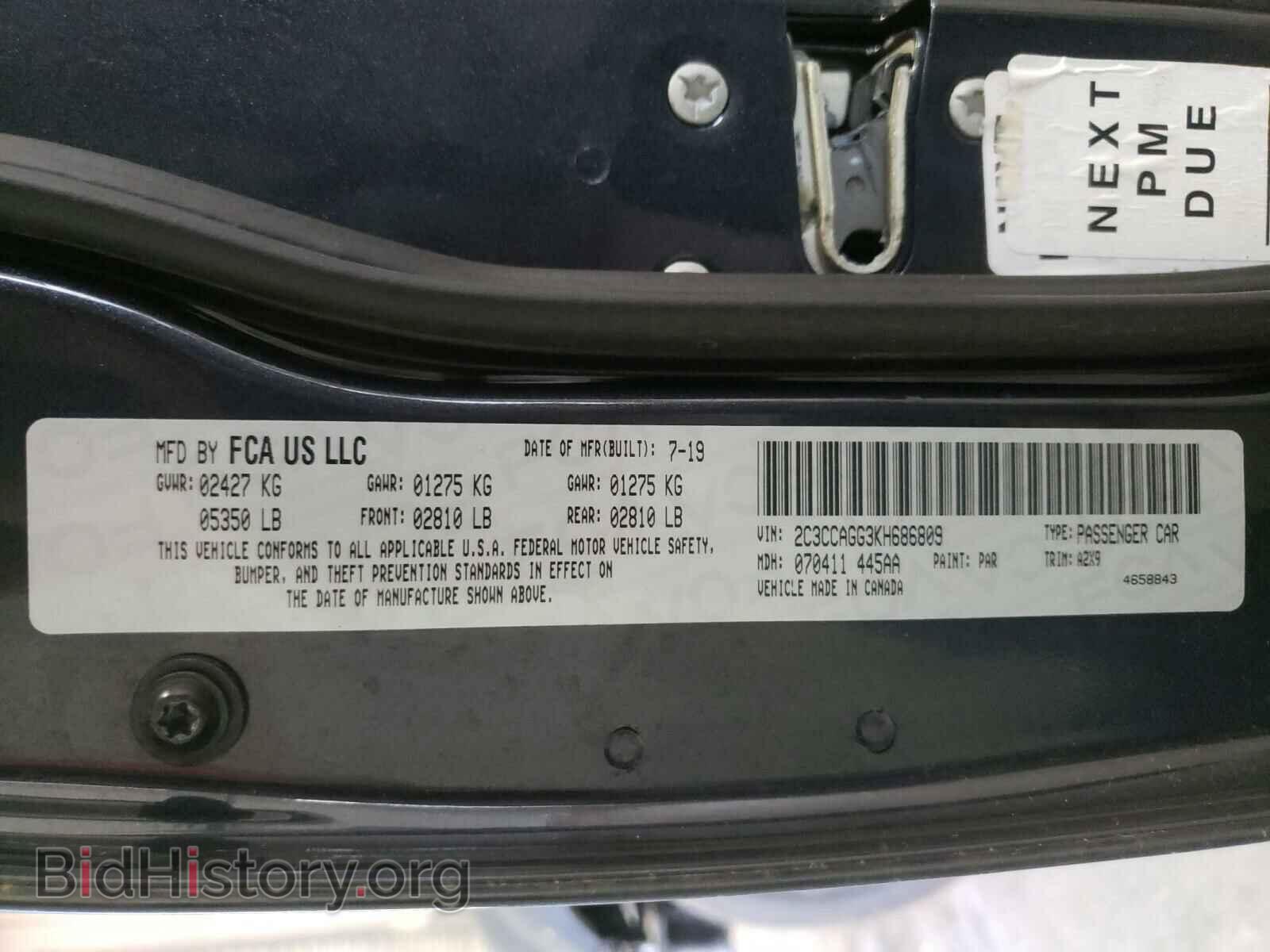 2019 CHRYSLER 300 - VIN: 2C3CCAGG3KH686809 - Photo 10