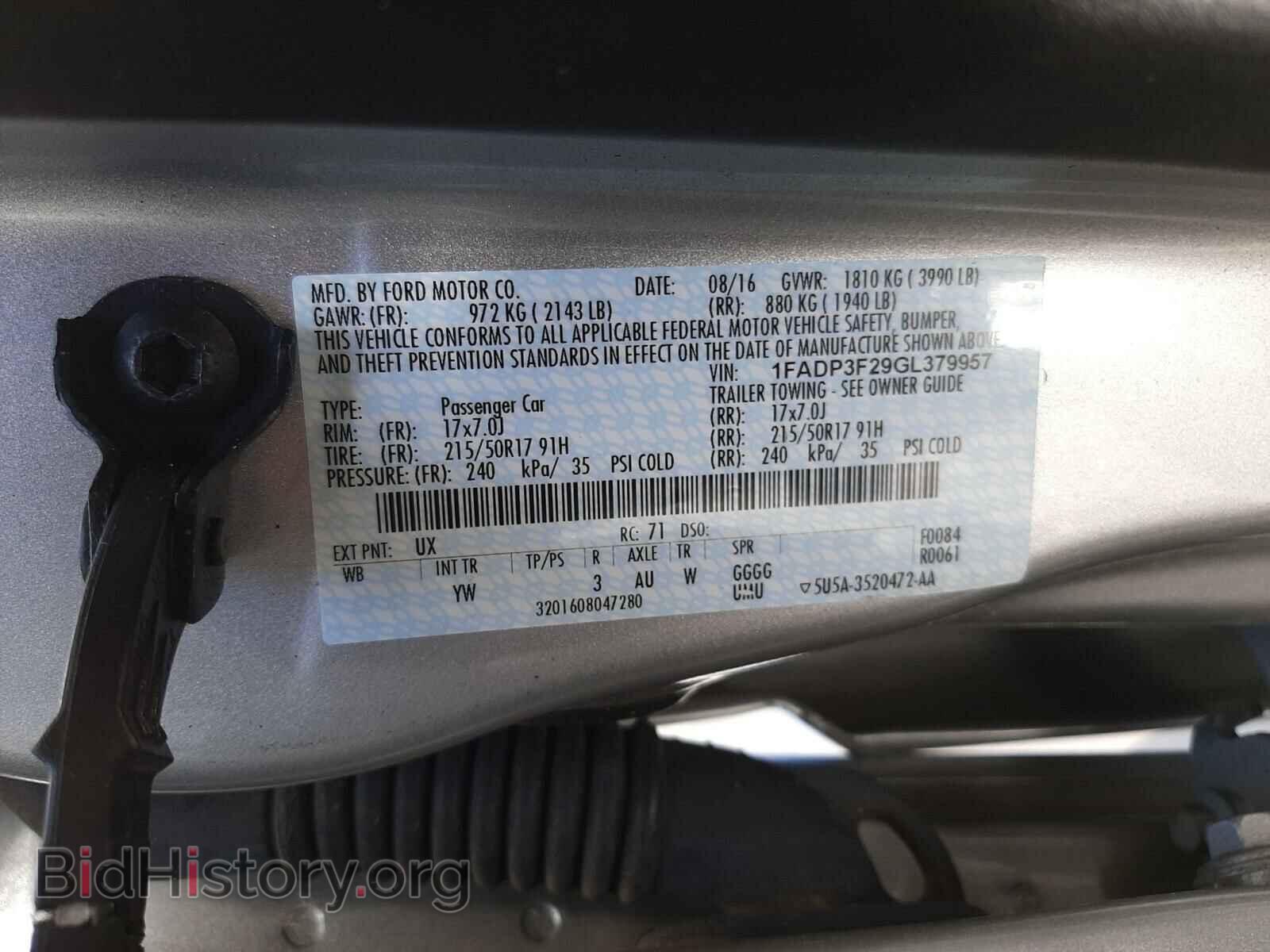 2016 FORD FOCUS - VIN: 1FADP3F29GL379957 - Photo 10