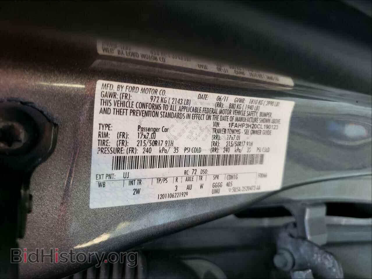 2012 FORD FOCUS - VIN: 1FAHP3H20CL190123 - Фото 10