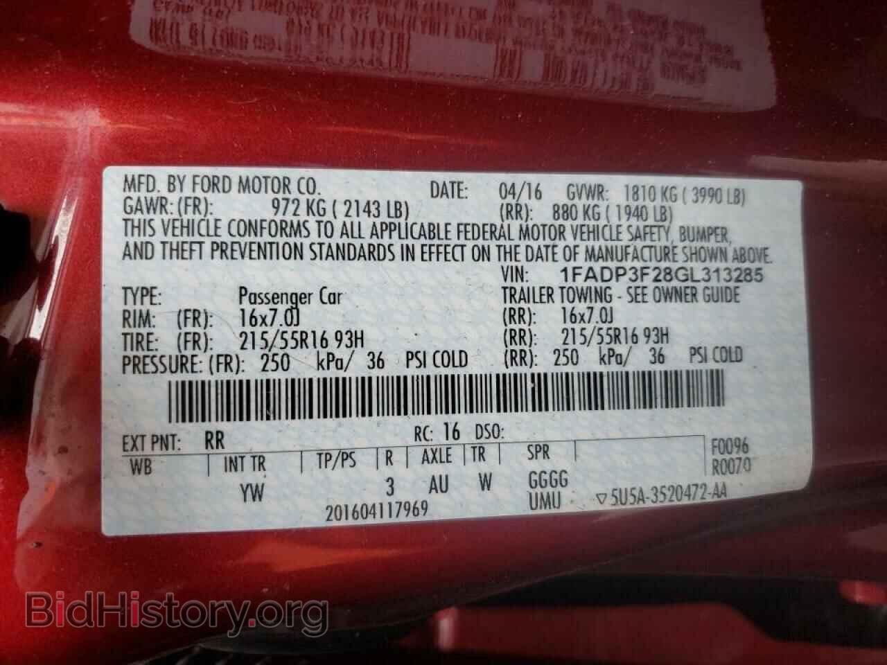 2016 FORD FOCUS - VIN: 1FADP3F28GL313285 - Фото 10