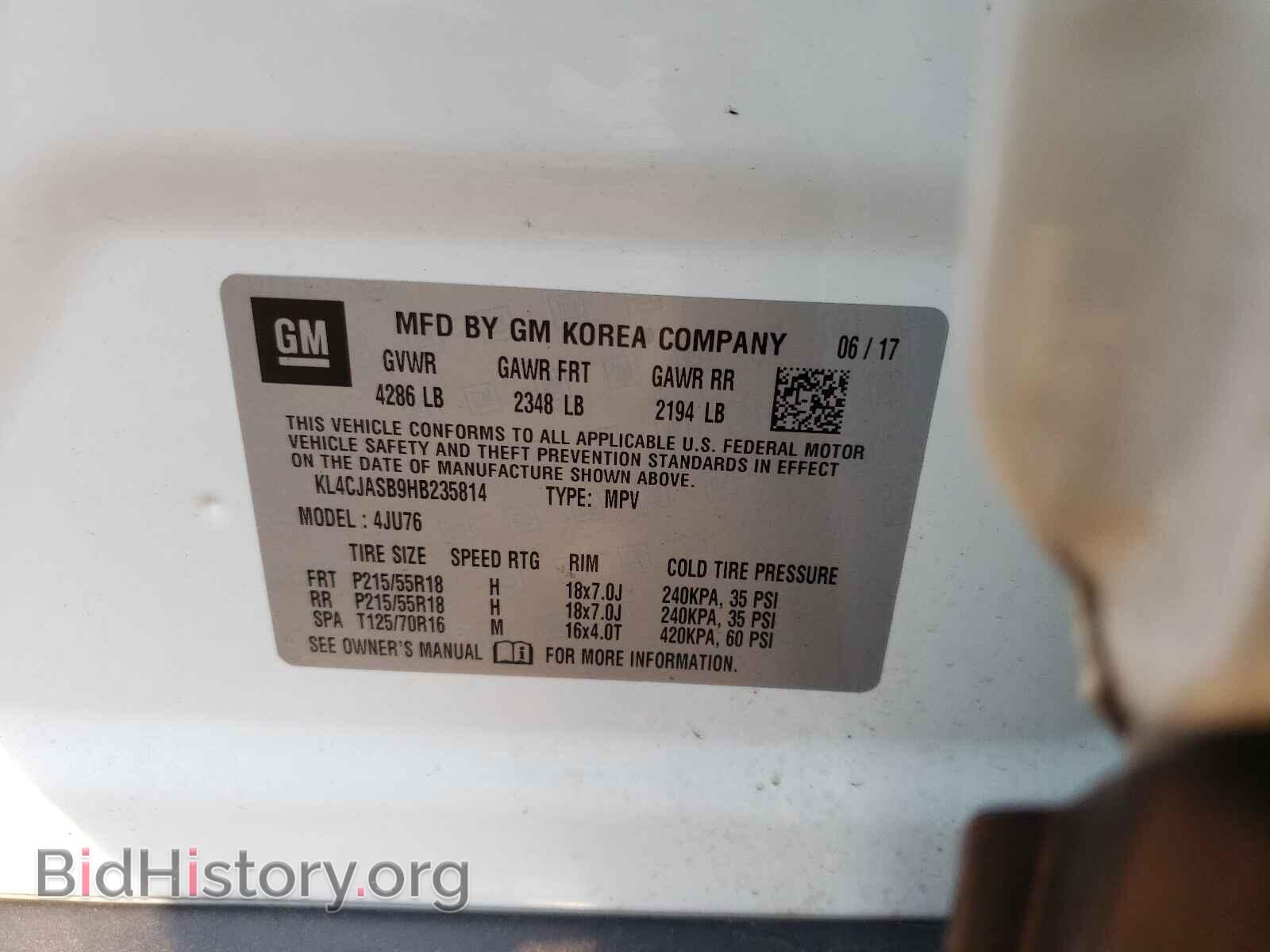 2017 BUICK ENCORE - VIN: KL4CJASB9HB235814 - Photo 10