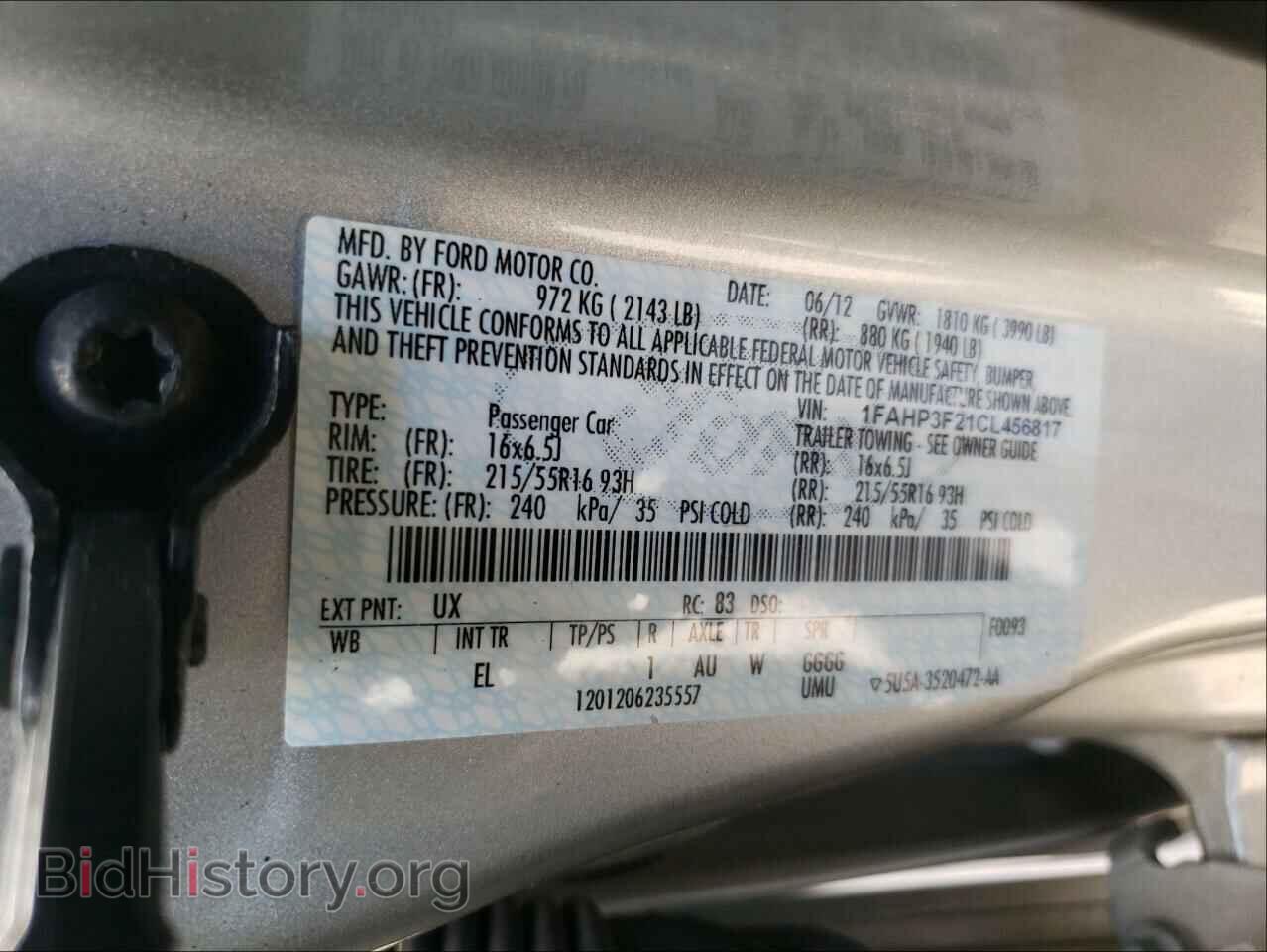 2012 FORD FOCUS - VIN: 1FAHP3F21CL456817 - Фото 10